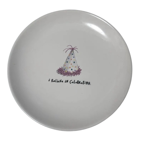 Rae Dunn “I Believe in Celebrating” 6.25” Plates X8 - Picture 1 of 4